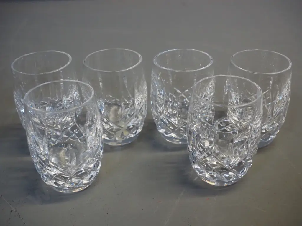 Waterford cut crystal Lismorel' pattern glasses - 6 liqueurs and 6 shot glasses Image 1++