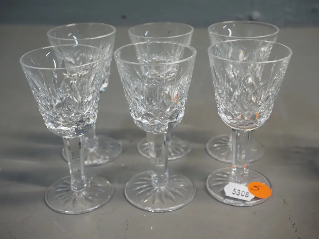 Waterford cut crystal Lismorel' pattern glasses - 6 liqueurs and 6 shot glasses Image 1++