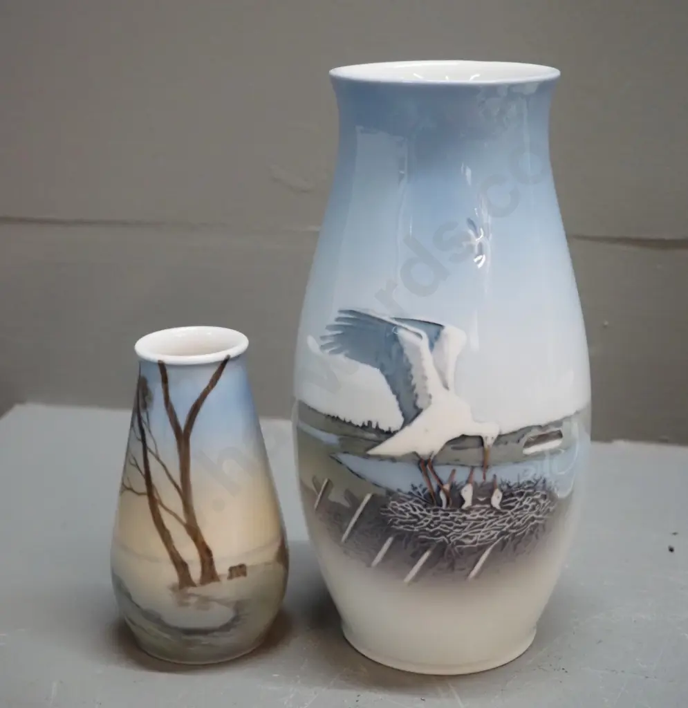 2 Bing & Grondahl vases - larger seagull is H-220 Image 1++