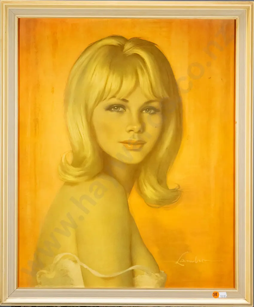 framed retro Walter Lambert print "Diane" H-540 W-440 Image 1++