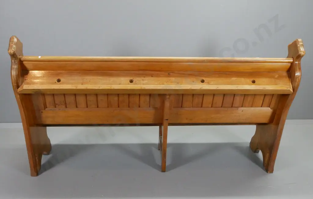 vintage kauri church pew - splits on end, general wear and scratches H-1030 W-1810 D-630 Image 1++