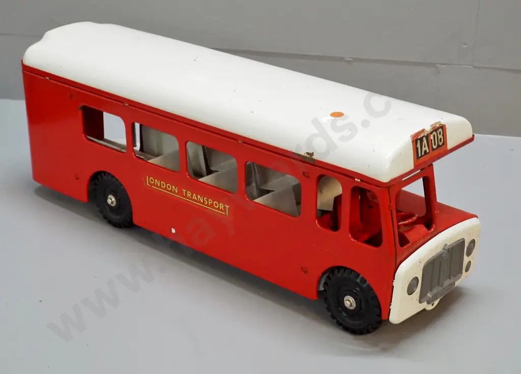 large Triang toy London Transport bus -  no maker's marks, minor paint loss and tape residue H210 L575 W160 Image 1++