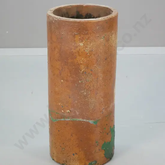 vintage salt-glazed straight sided chimney pot - some paint residue H-600 D-270