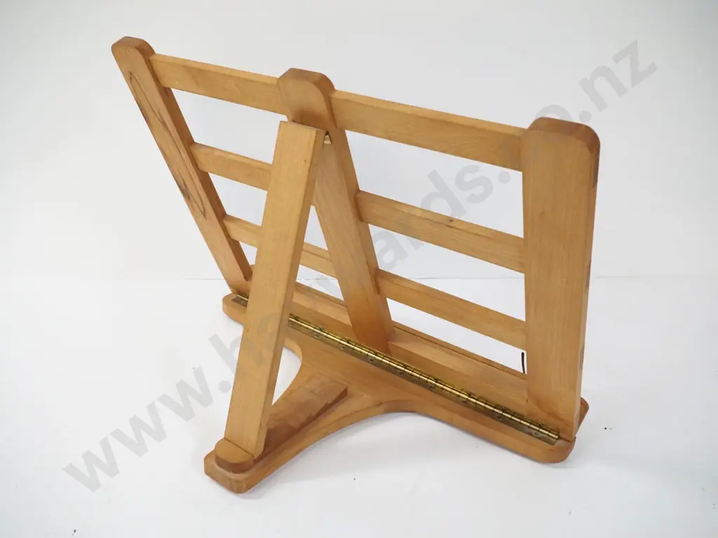 large timber book or music stand with stepped adjustment brace, brass hinge H-450 W-600 Image 1++