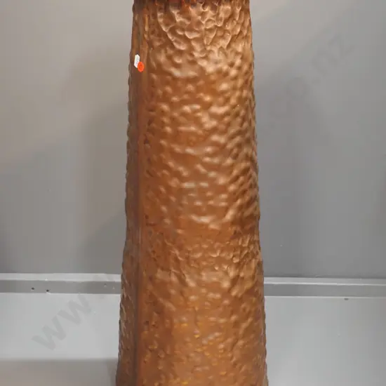 beaten copper lidded container / umbrella stand H-670, lid is D-220