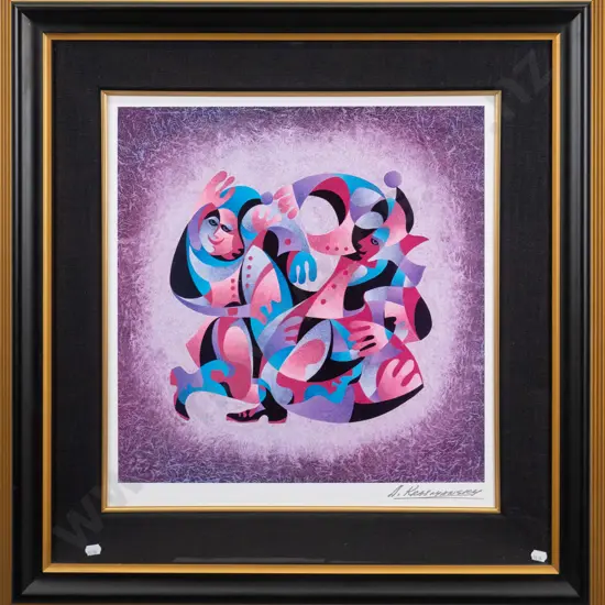 framed Anatole Krasnyansky 2011 seriolithograph "Poetry in Motion" H-410 W-410