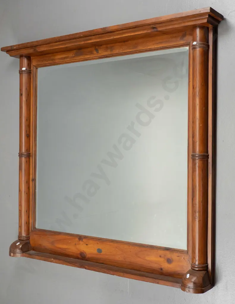 heavy wood framed bevelled edge wall mirror H-1120 W-1270 Image 1++