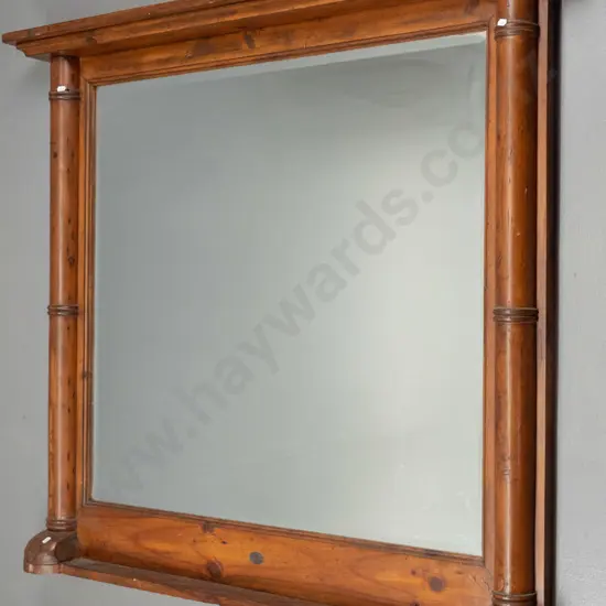 heavy wood framed bevelled edge wall mirror H-1120 W-1270