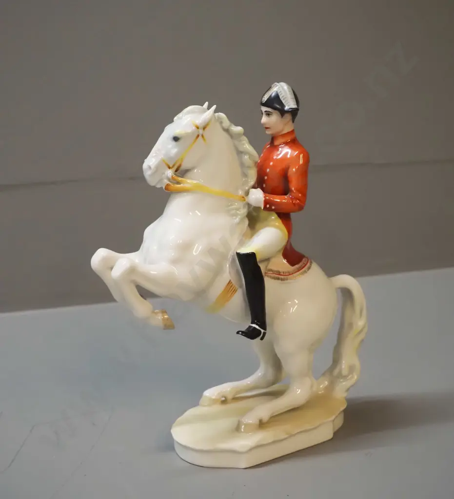 Hutschenreuther figurine - military figure on rearing horse H-200 L-160 Image 1++