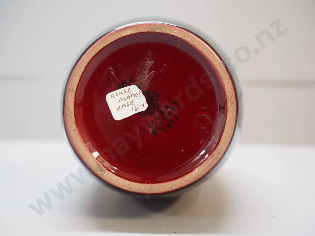 Royal Doulton red Flambe Woodcut vase H-350 D-110 Image 1++