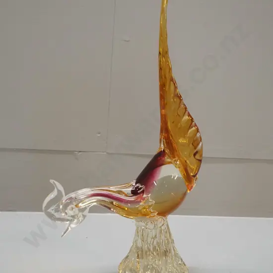 large heavy Murano glass rooster H-400 W-200