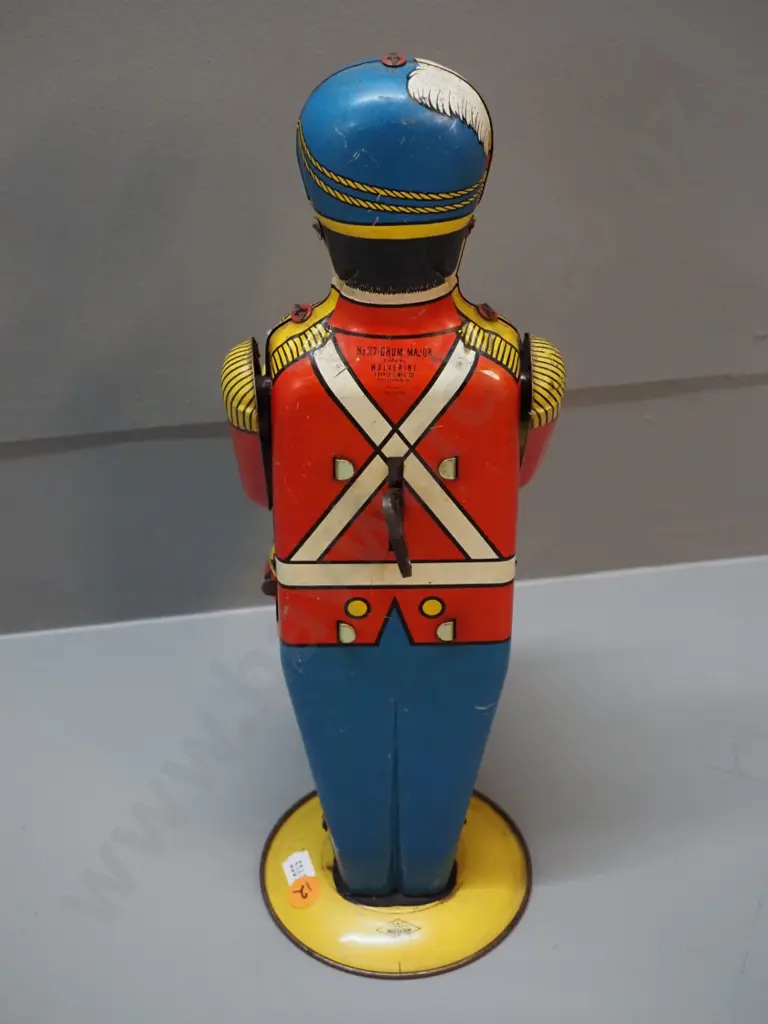 Wolverine USA No 27 Drum Major tin soldier with drumming mechanism - working but sluggish H340 Image 1++