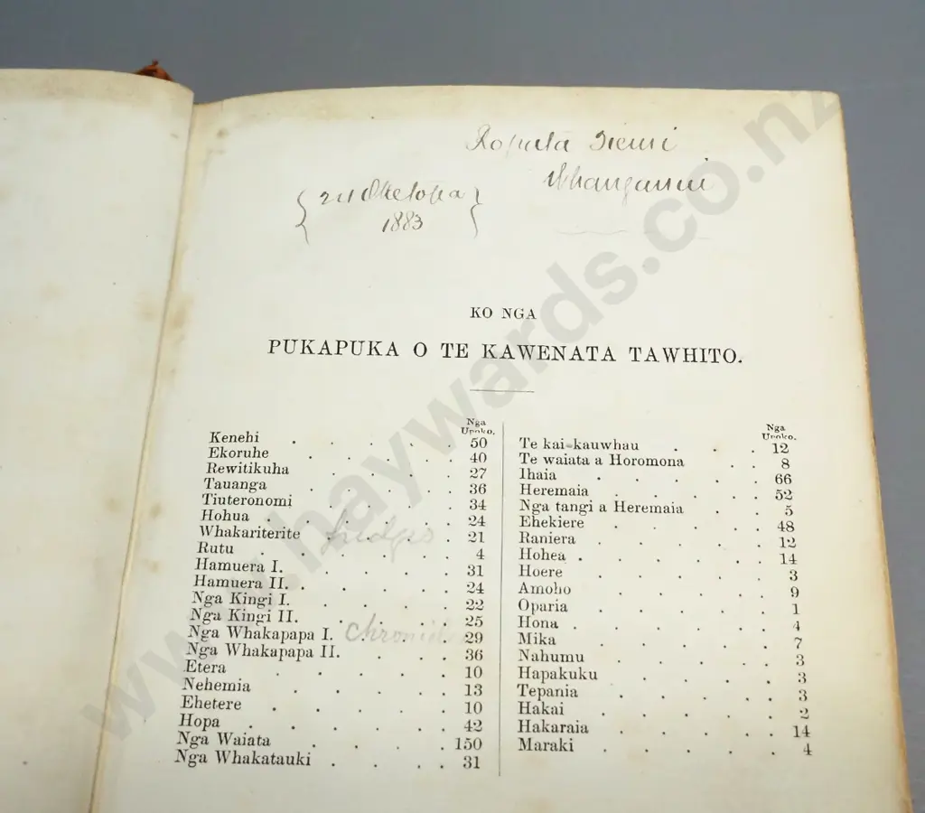 leather bound "Paiperi Tapu" translation of bible in Maori, published A.W.M. Watts 1868 - foxing, some separation to Image 1++