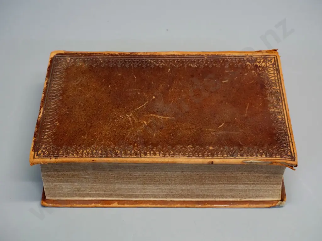 leather bound "Paiperi Tapu" translation of bible in Maori, published A.W.M. Watts 1868 - foxing, some separation to Image 1++