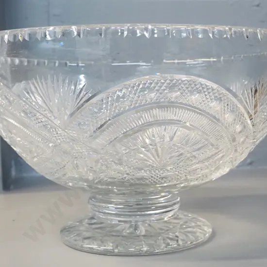 large footed Edinburgh cut crystal bowl H-210 D-330