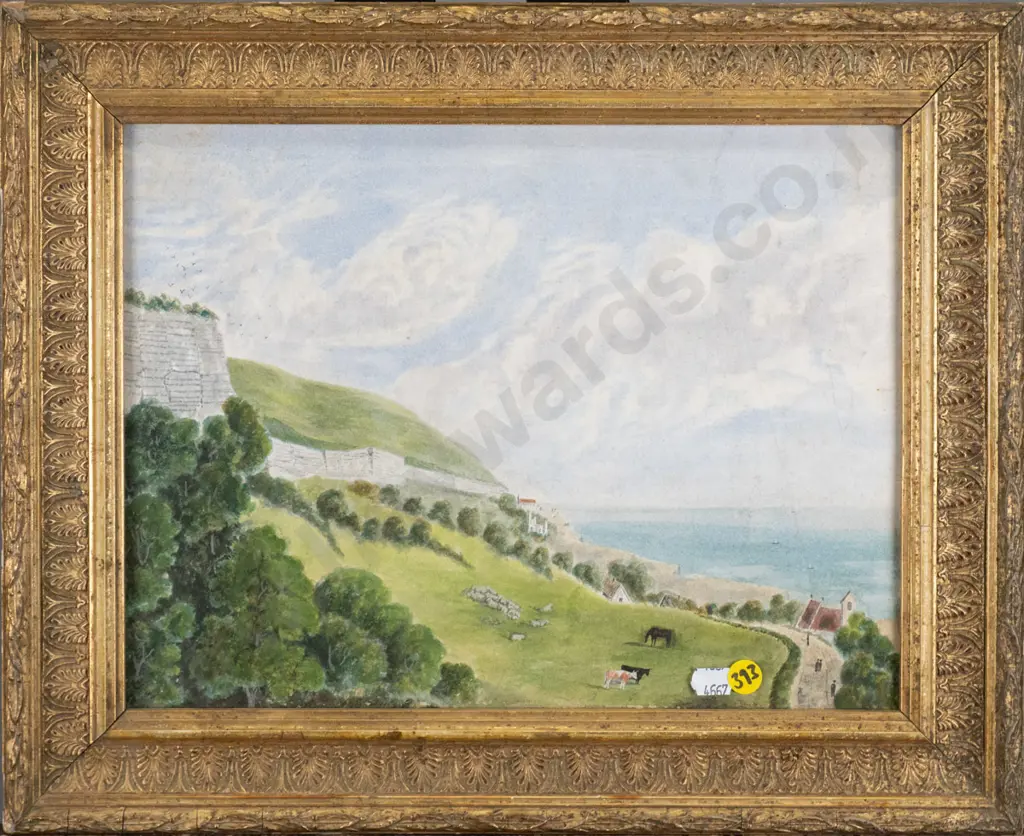 framed watercolour H-240 W-310 (slight age damage, frame needs attention) Image 1++