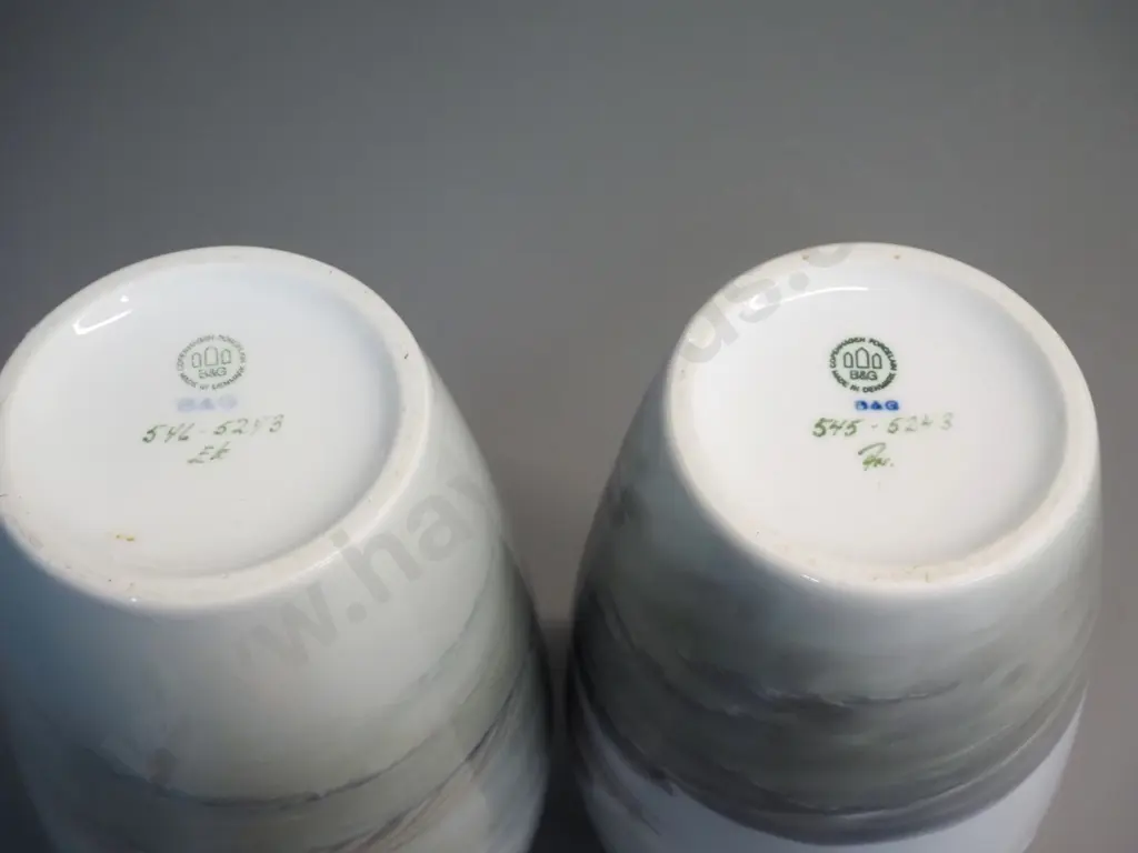 2 Bing & Grondahl Copenhagen vases - Dutch windmills & Silver birch, both H-250 Image 1++