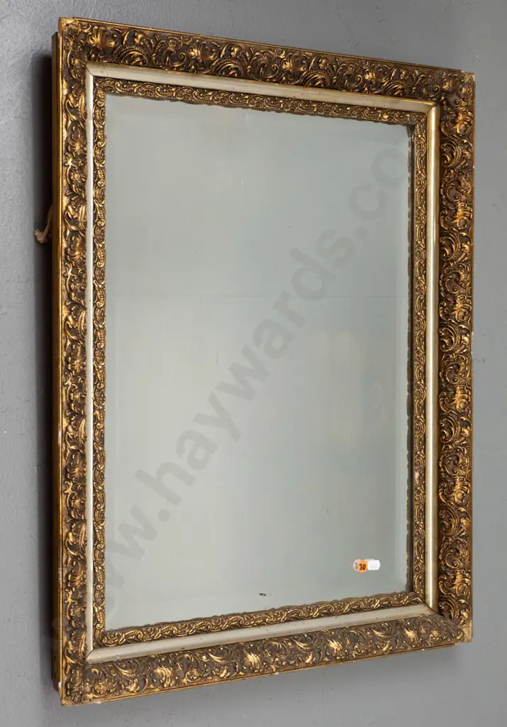 gilt framed bevelled edge wall mirror H-670 W-510 (slight damage to frame) Image 1++