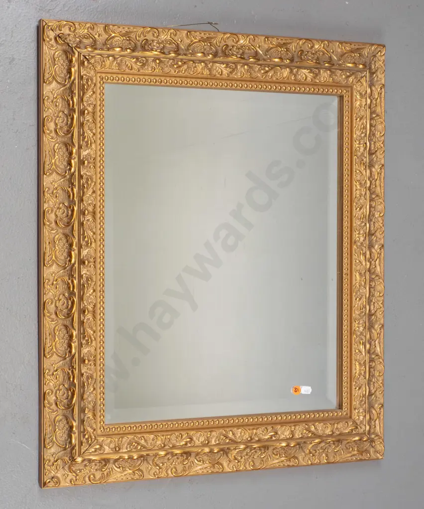 gilt framed bevelled edge mirror H-670 W-560 Image 1++