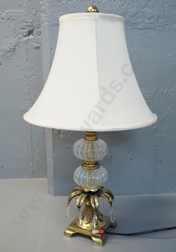 composite, metal and glass table lamp with hanging lustres H-600 Image 1++