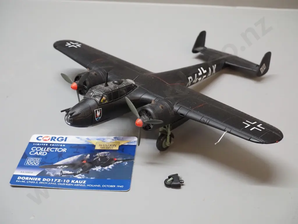 Corgi Aviation Archive die-cast 1:72 scale model - Dornier DO17Z-10 Kauz with limited edition card (loose tail piece) Image 1++