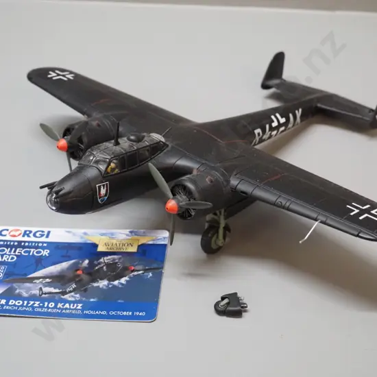 Corgi Aviation Archive die-cast 1:72 scale model - Dornier DO17Z-10 Kauz with limited edition card (loose tail piece)