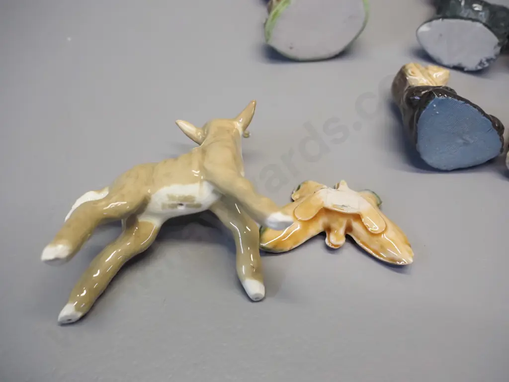 assorted whimsies, mostly animals, butterfly and fawn marked Wade - tallest kitten is H-70 Image 1++