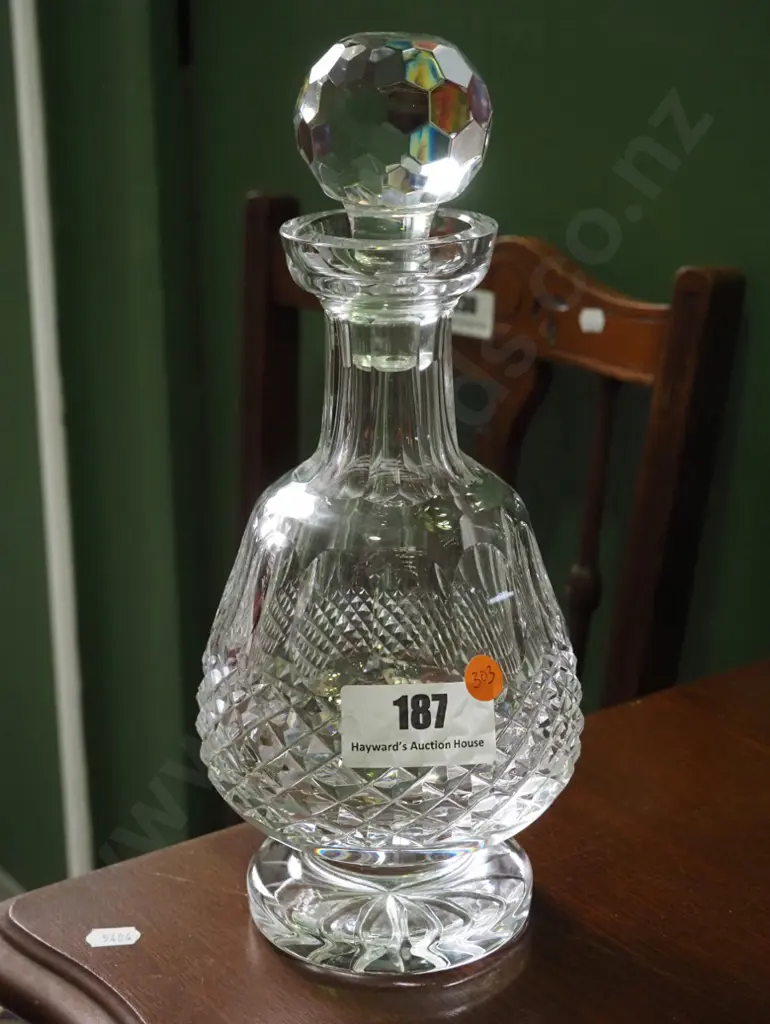 Waterford cut crystal  stoppered decanter H-300 Image 1++