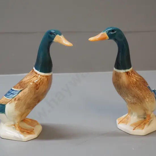 retro pair of Beswick duck figurines - stamped 756-1 each H-160