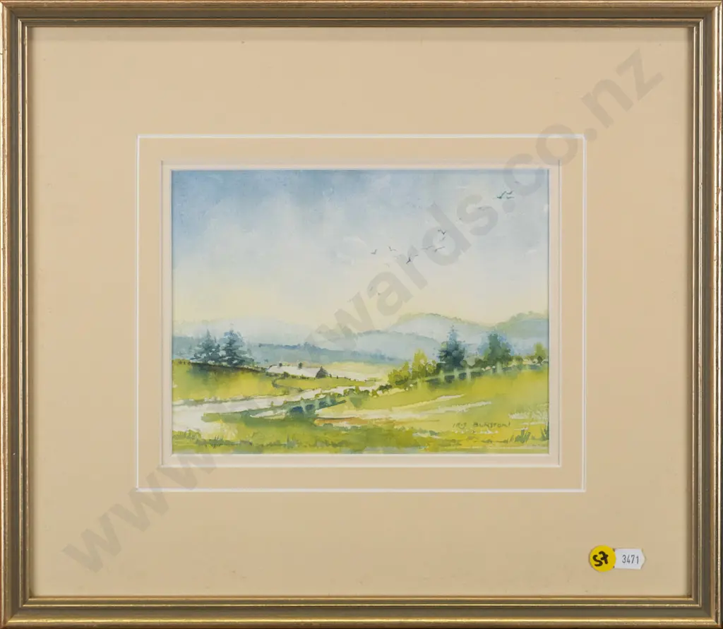 Iris Burton - framed watercolour H-150 W-200 Image 1++