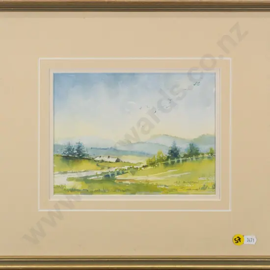 Iris Burton - framed watercolour H-150 W-200