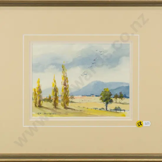 Iris Burton - framed watercolour  - landscape H-150 W-200