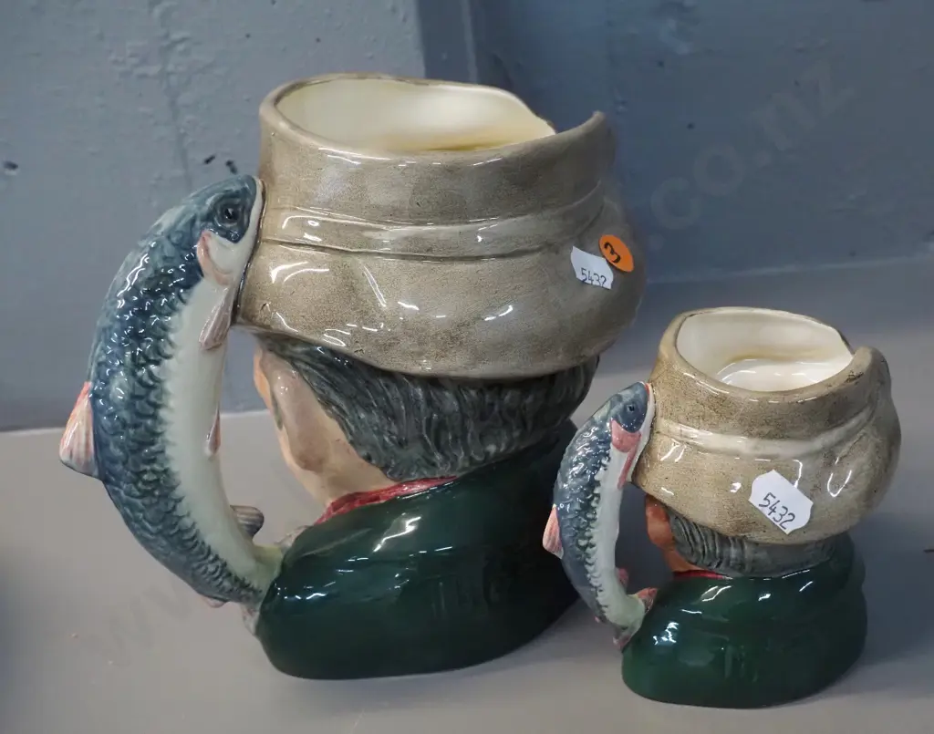 2 Royal Doulton "The Poacher" character jugs - Larger is H-180 Image 1++