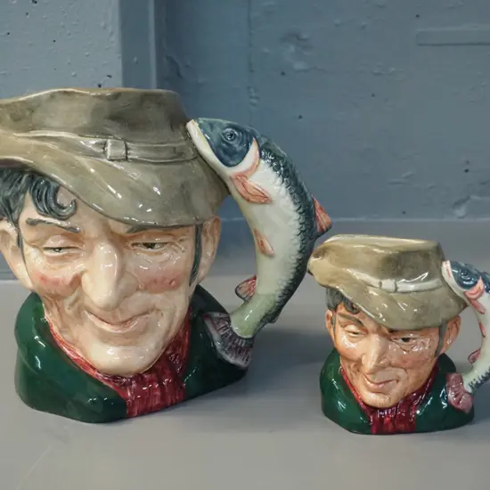 2 Royal Doulton "The Poacher" character jugs - Larger is H-180