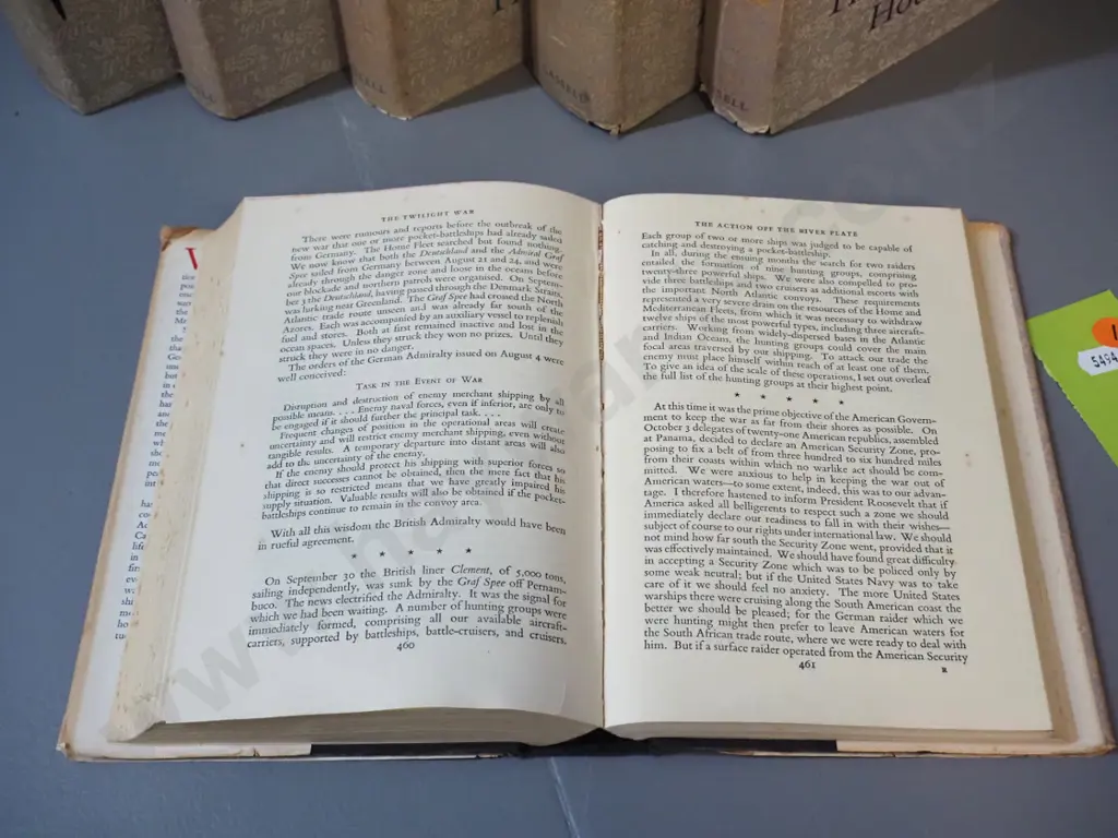 6-volume set of Winston Churchill - The Second World War - 3rd Edition 1950 - foxing, wear to dust jackets Image 1++