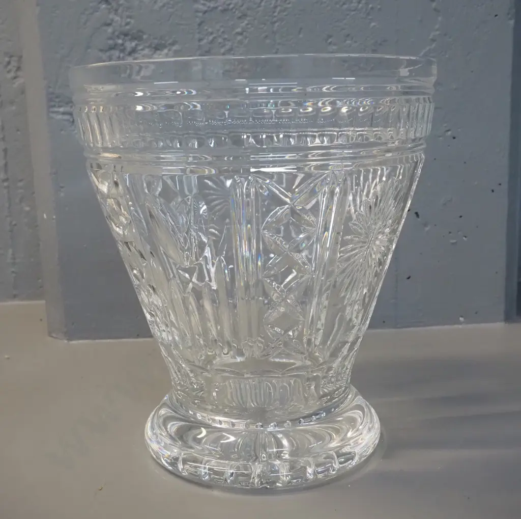 Waterford cut crystal large footed vase H-270 D-250 at rim Image 1++