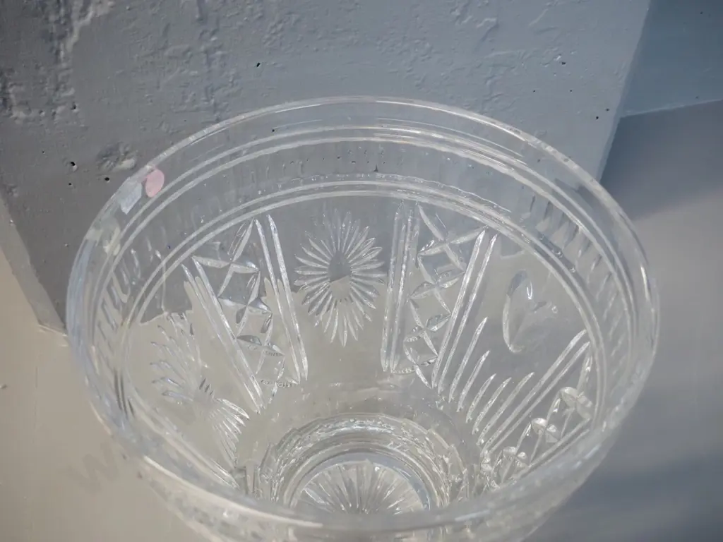 Waterford cut crystal large footed vase H-270 D-250 at rim Image 1++