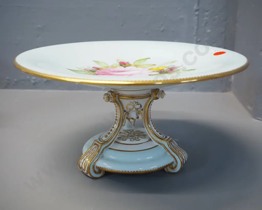 Royal Worcester hand-painted floral pattern comport dish H-125 D-240 Image 1++