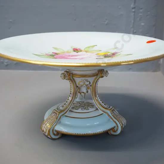 Royal Worcester hand-painted floral pattern comport dish H-125 D-240