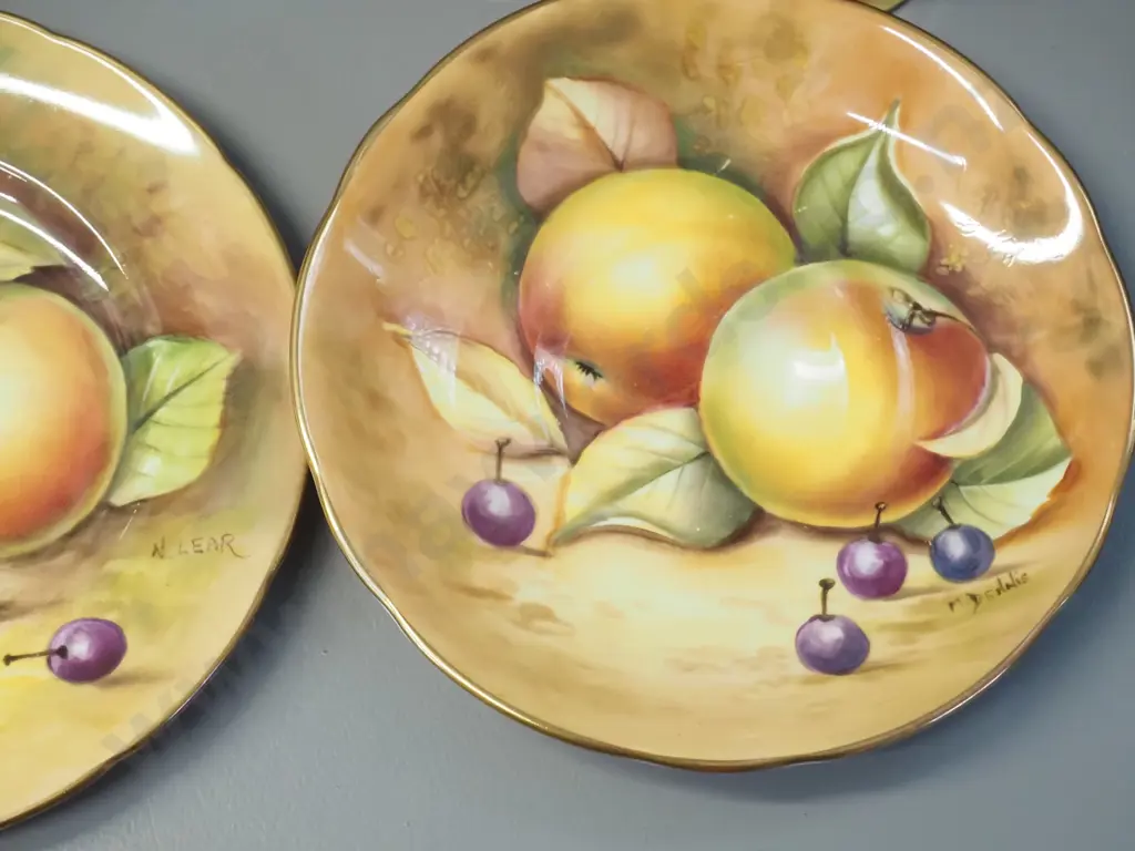 assorted Coalport gilded fruit items - trio, cup & saucer, cream & sugar, potpourri pot, small bell, etc. Image 1++
