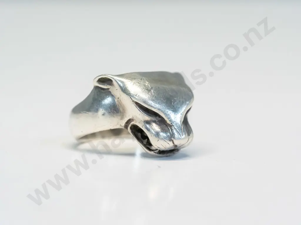 silver panther ring stamped stg Image 1++