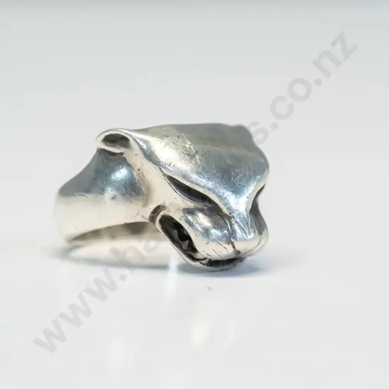 silver panther ring stamped stg
