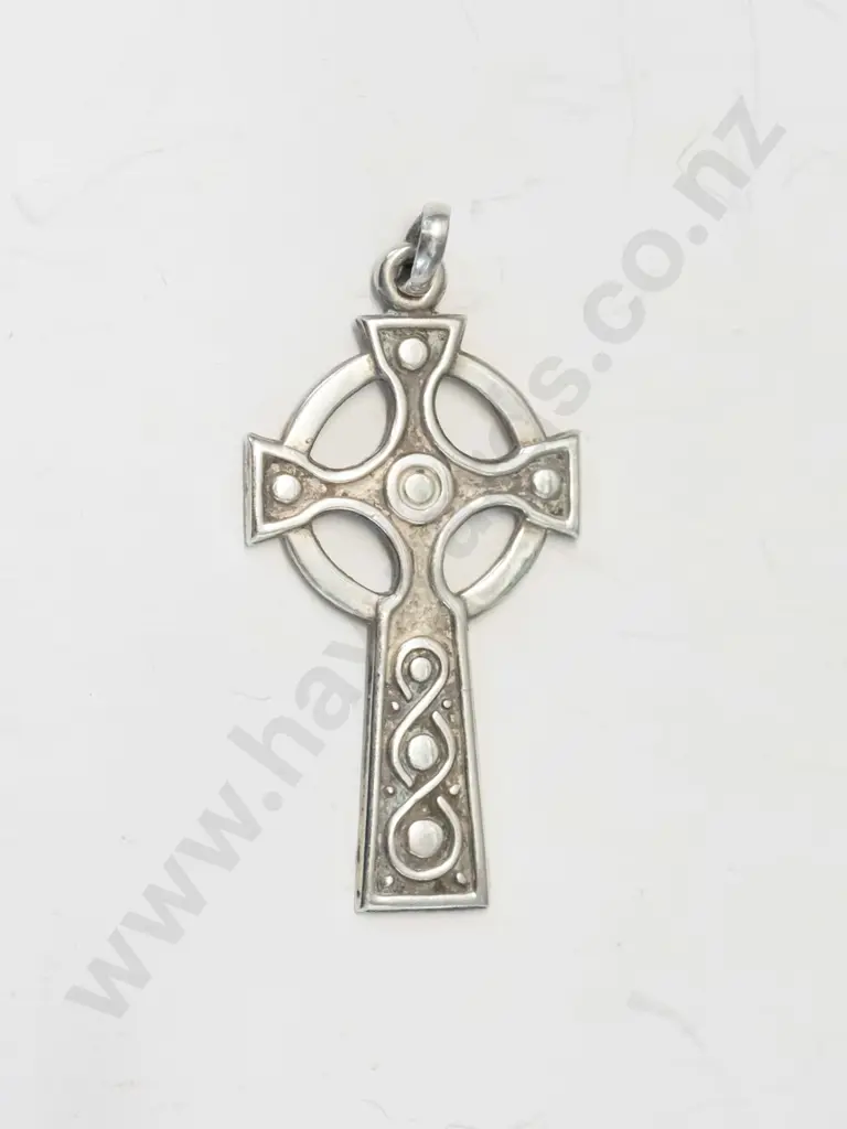 silver cross pendant stamped FAC Made in England no chain Image 1++