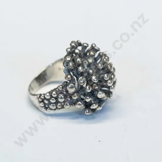 silver sputnik ring stamped 925