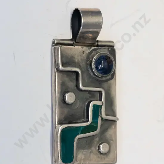 silver modernist pendant stamped 950 no chain
