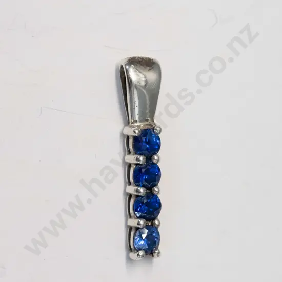 silver sapphire necklace stamped stg no chain