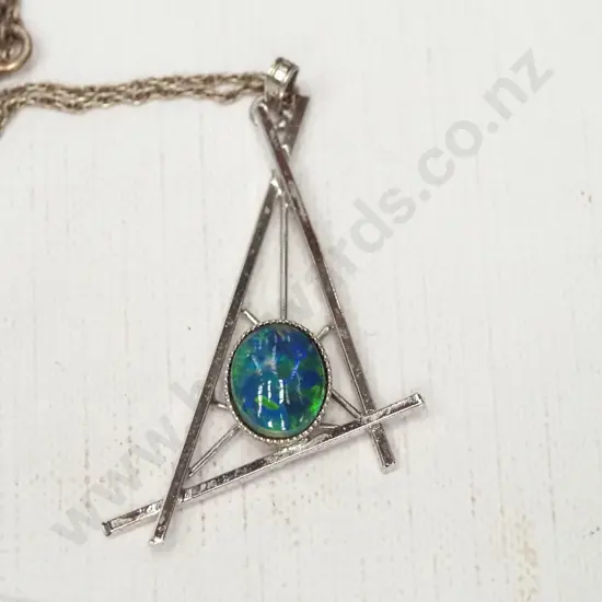 silver opal necklace stamped stsil chain stamped 925