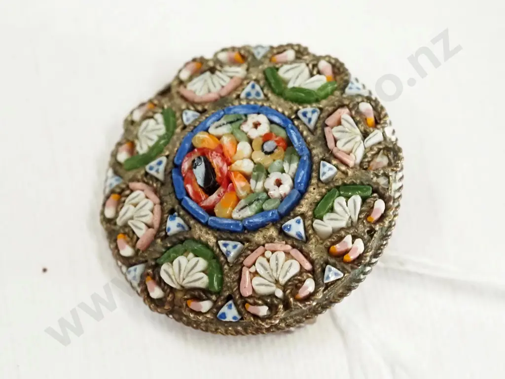 mosaic brooch stamped made in Italy Image 1++