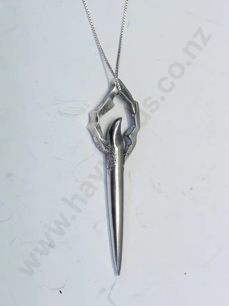 silver necklace stamped stg Image 1++