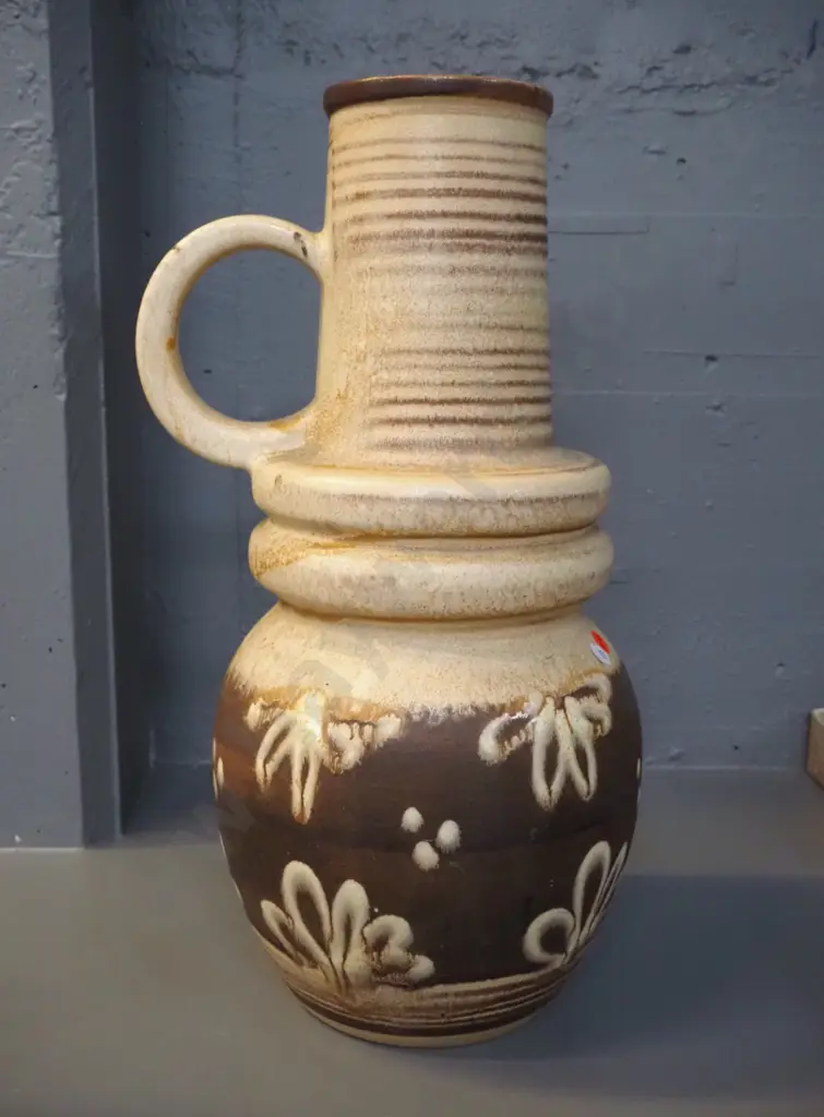very large German pottery handled vase - marked 428/48. H-490 Image 1++